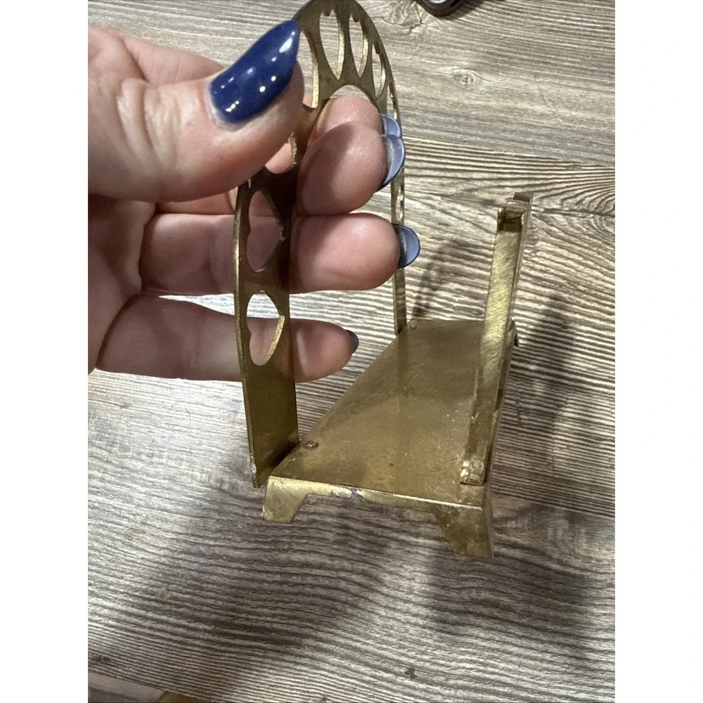 Vintage Russ Brass Mom‎ Napkin Holder Arch of Hearts